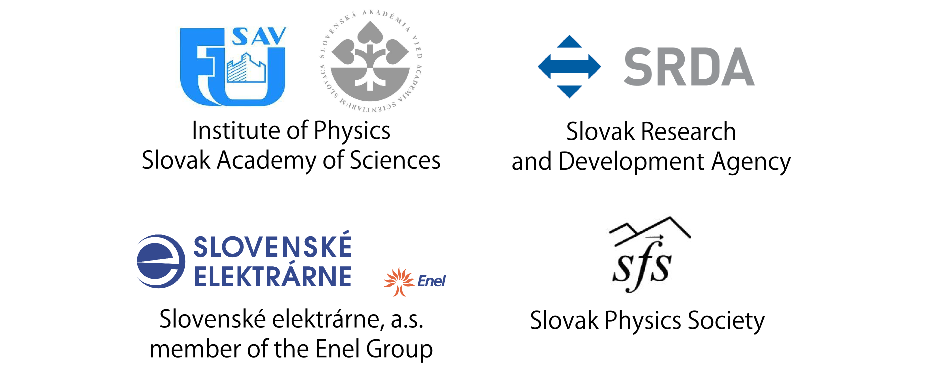 Institute of Physics SAS, Slovak Physics Society, Slovak Research and Development Agency